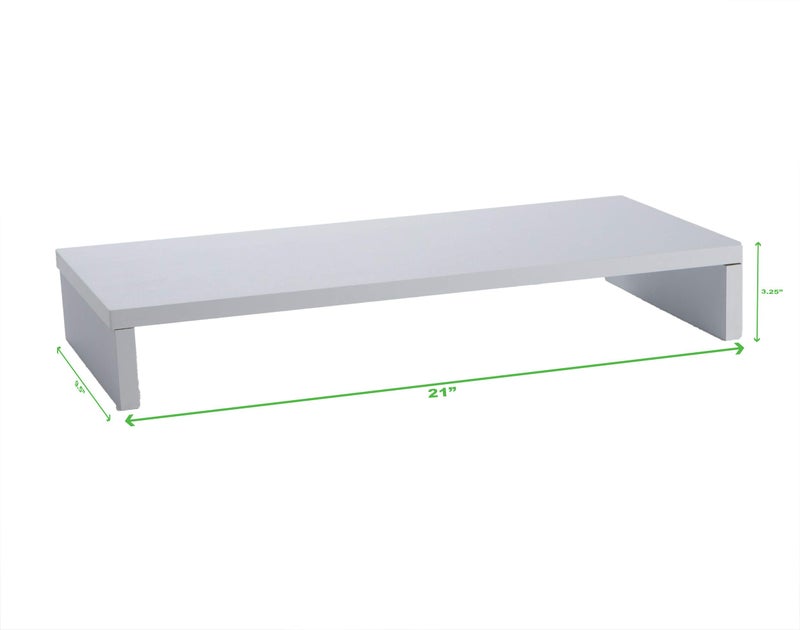 Mind Reader Woodland Collection, Monitor Stand, 33 lb. Capacity, Desktop Organizer, White - Image 3